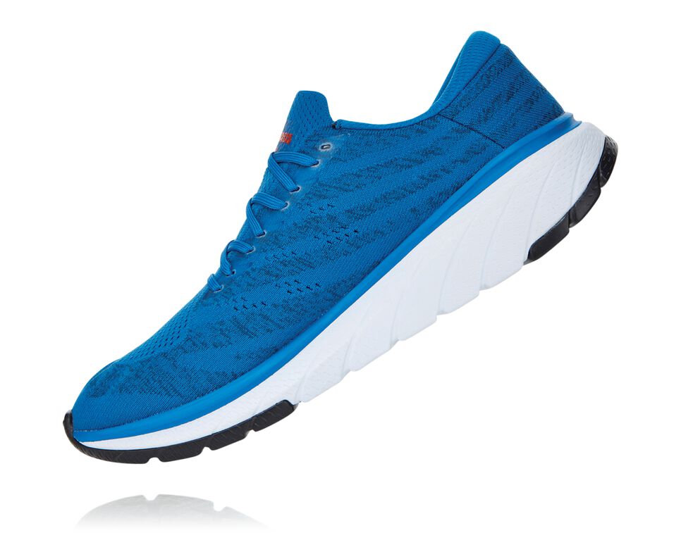 Men's Hoka One One Cavu 3 Road Running Shoes Imperial Blue / White | TVEQFZ213