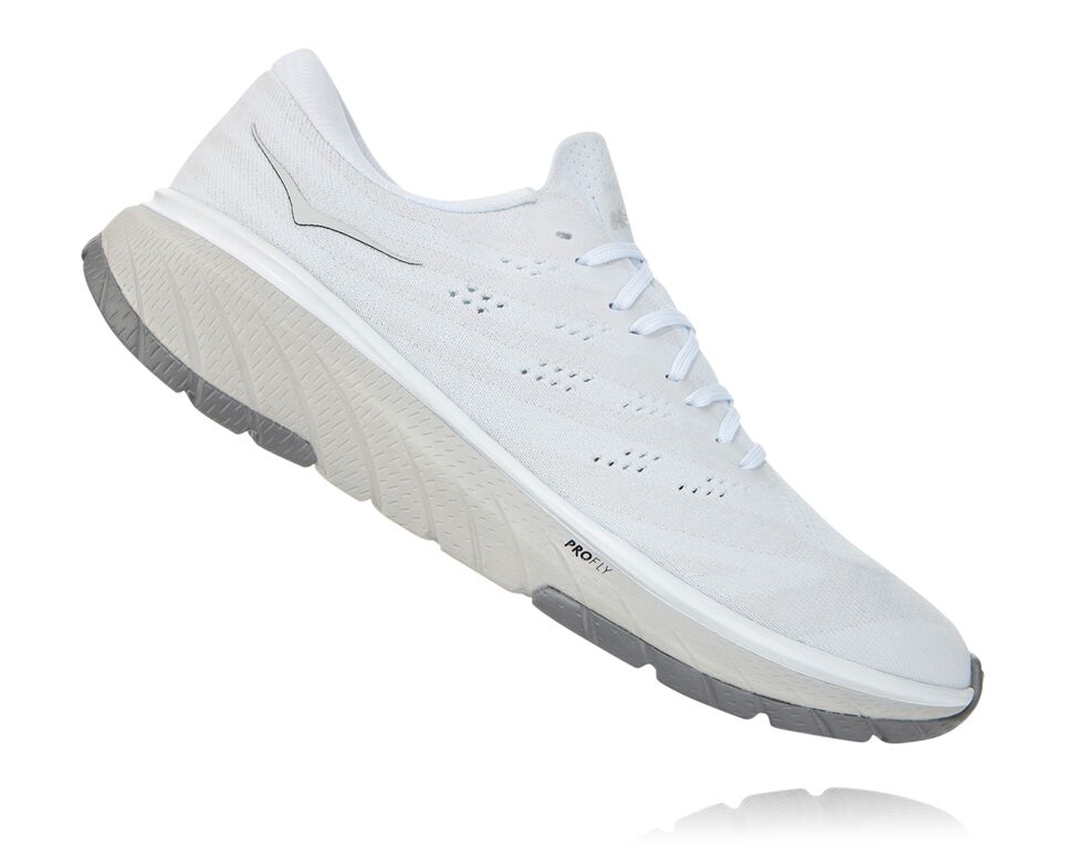 Men's Hoka One One Cavu 3 Road Running Shoes White / Nimbus Cloud | YMDZFN230