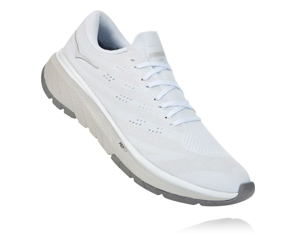 Men\'s Hoka One One Cavu 3 Road Running Shoes White / Nimbus Cloud | YMDZFN230