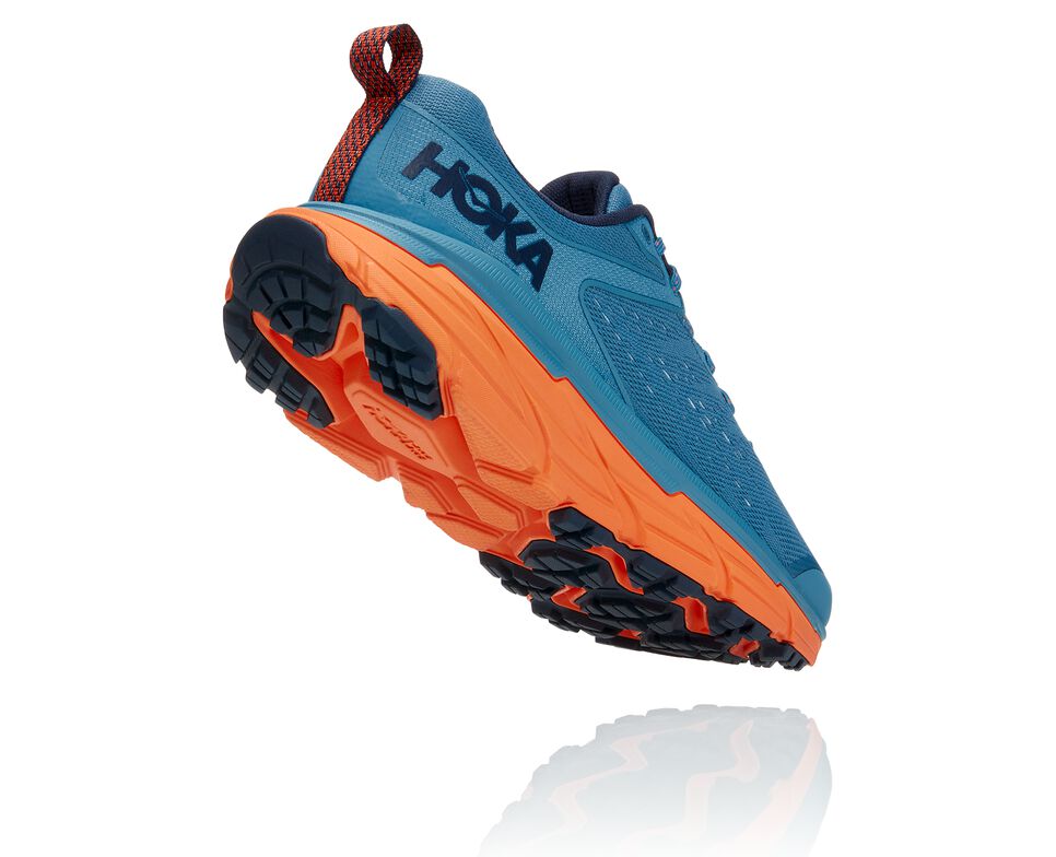 Men's Hoka One One Challenger ATR 6 Trail Running Shoes Provincial Blue / Carrot | HBQAZG127