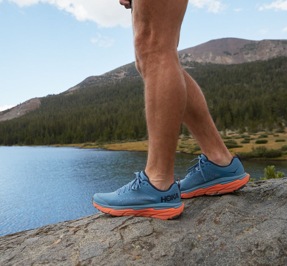 Men's Hoka One One Challenger ATR 6 Trail Running Shoes Provincial Blue / Carrot | HBQAZG127