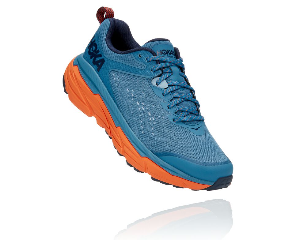 Men\'s Hoka One One Challenger ATR 6 Trail Running Shoes Provincial Blue / Carrot | HBQAZG127