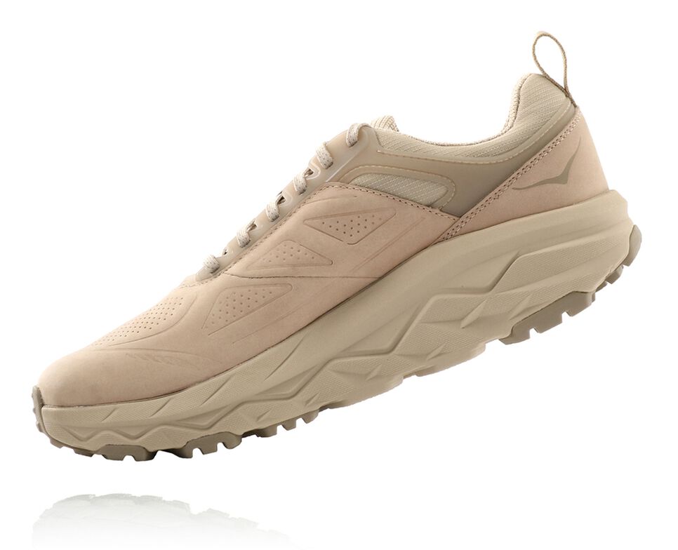 Men's Hoka One One Challenger Low GORE-TEX Trail Running Shoes Oxford Tan / Dune | PZGUSL915