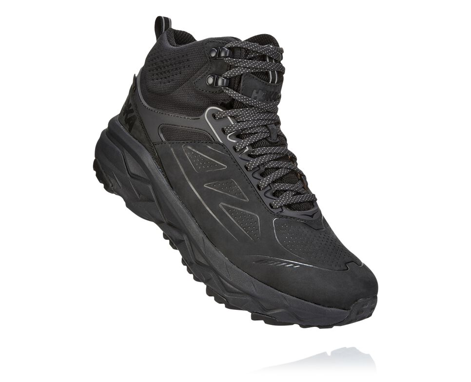 Men\'s Hoka One One Challenger Mid GORE-TEX Walking Shoes Black | VIMCOG942