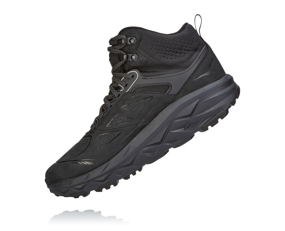 Men's Hoka One One Challenger Mid GORE-TEX Walking Shoes Black | WLXIUE609