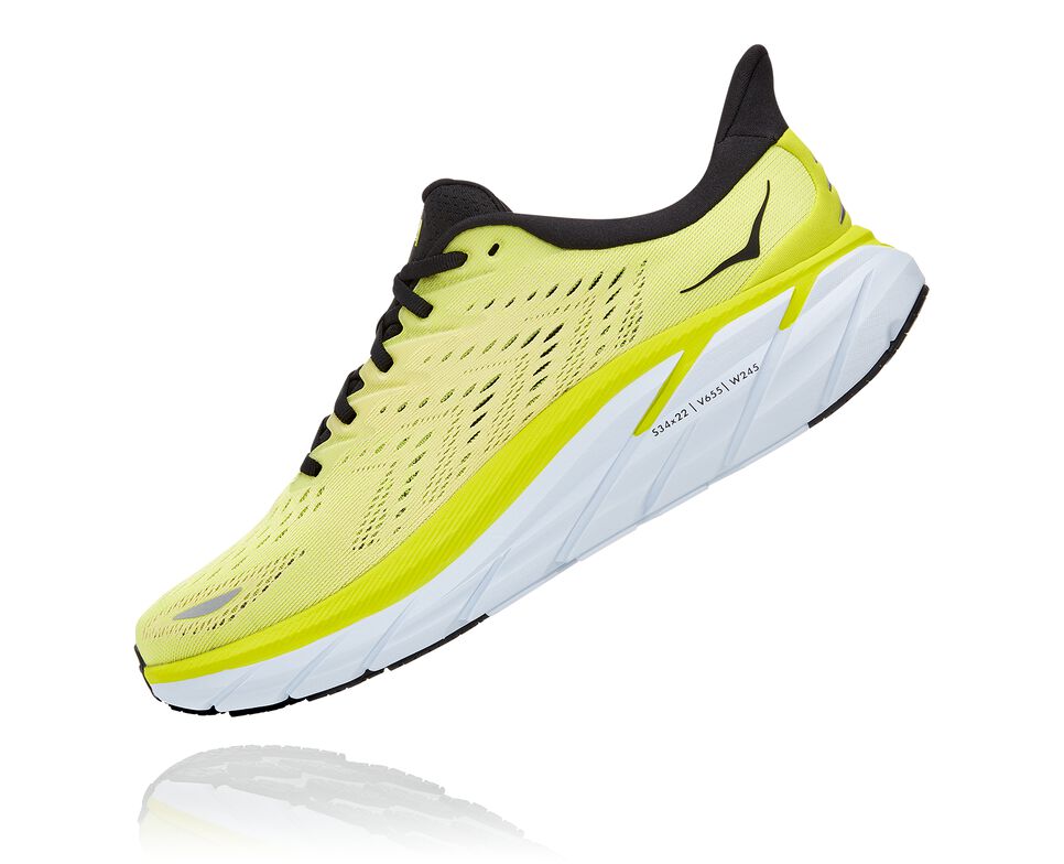 Men's Hoka One One Clifton 8 Road Running Shoes Evening Primrose / Charlock | ECFKAU752