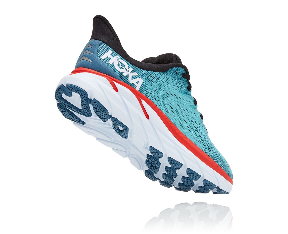 Men's Hoka One One Clifton 8 Road Running Shoes Real Teal / Aquarelle | VPCNUH401