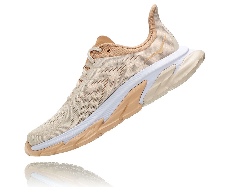 Men's Hoka One One Clifton Edge Road Running Shoes Almond Milk / Beige | DCVTXI296