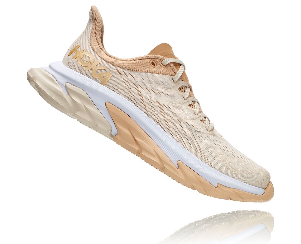 Men's Hoka One One Clifton Edge Road Running Shoes Almond Milk / Beige | DCVTXI296