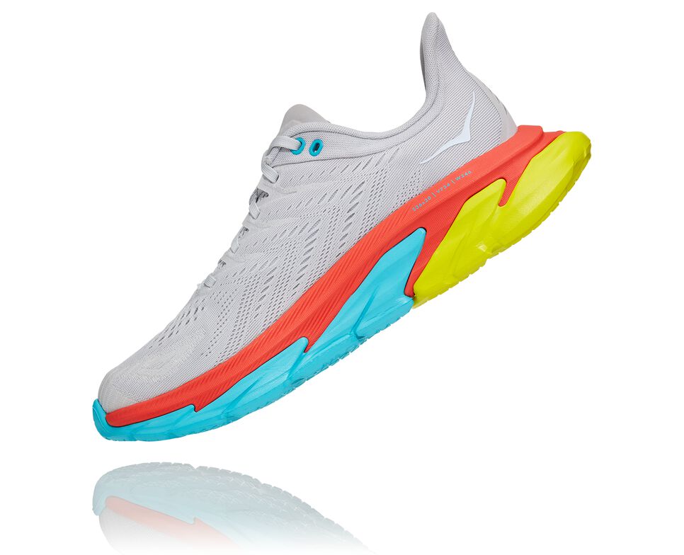 Men's Hoka One One Clifton Edge Road Running Shoes Lunar Rock / White | IFEYKT740