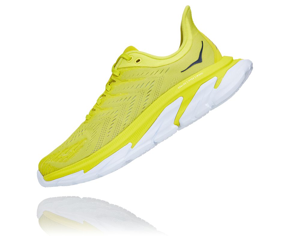 Men's Hoka One One Clifton Edge Road Running Shoes Citrus / White | QIFCBX638