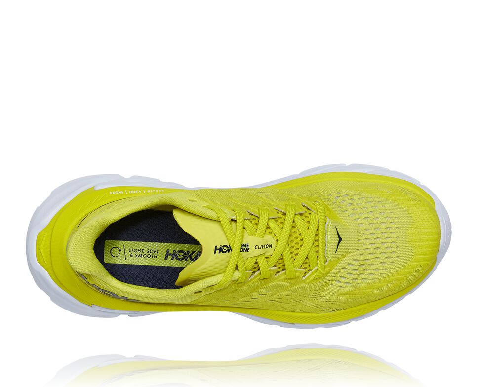 Men's Hoka One One Clifton Edge Road Running Shoes Citrus / White | QIFCBX638