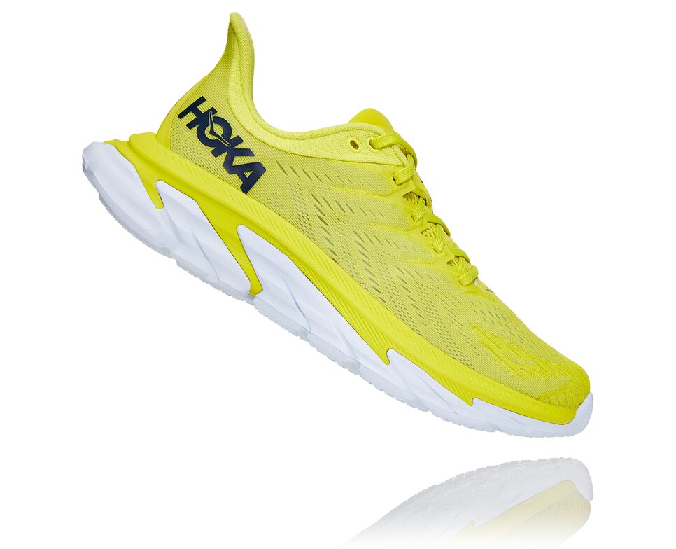 Men's Hoka One One Clifton Edge Road Running Shoes Citrus / White | QIFCBX638