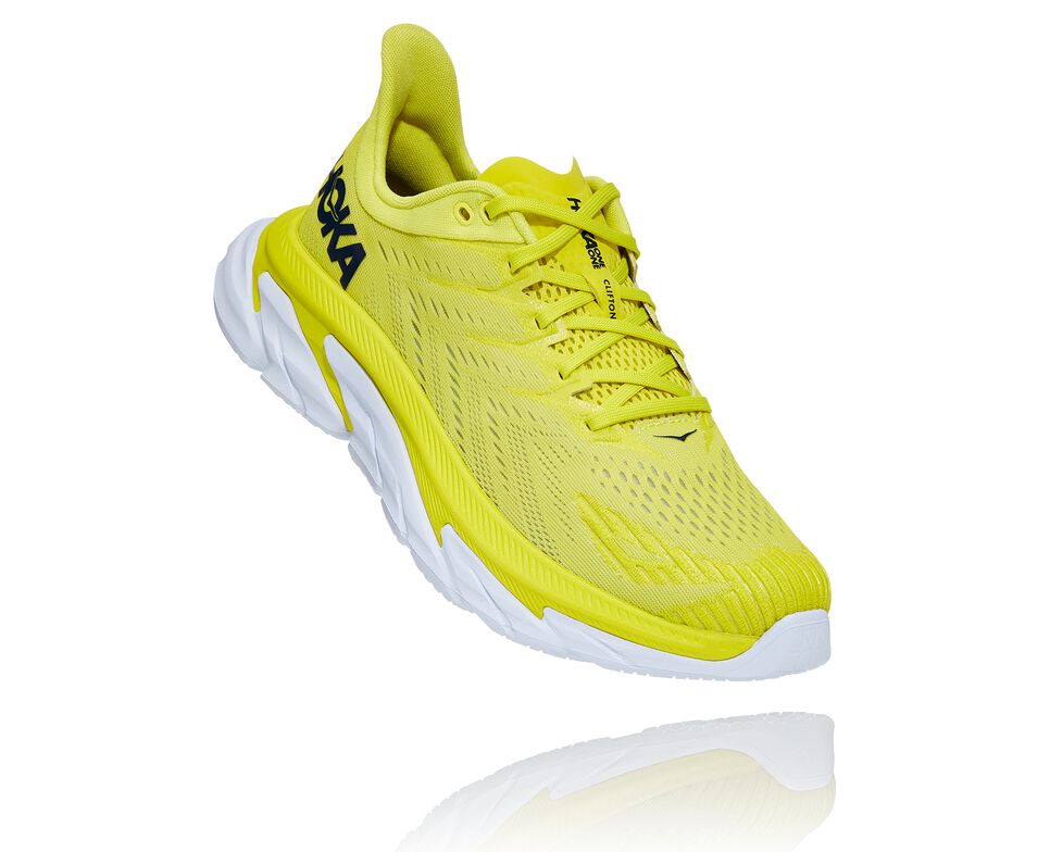 Men\'s Hoka One One Clifton Edge Road Running Shoes Citrus / White | QIFCBX638