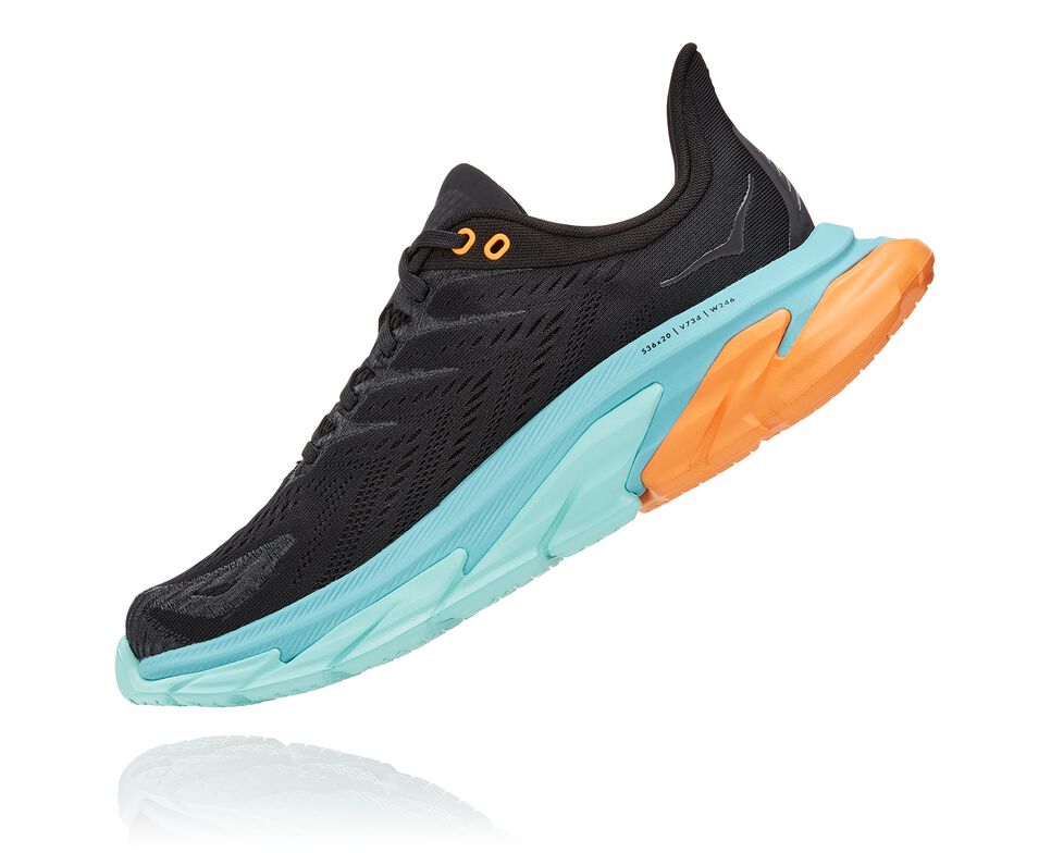 Men's Hoka One One Clifton Edge Road Running Shoes Black / Aquarelle | TEZUYD497