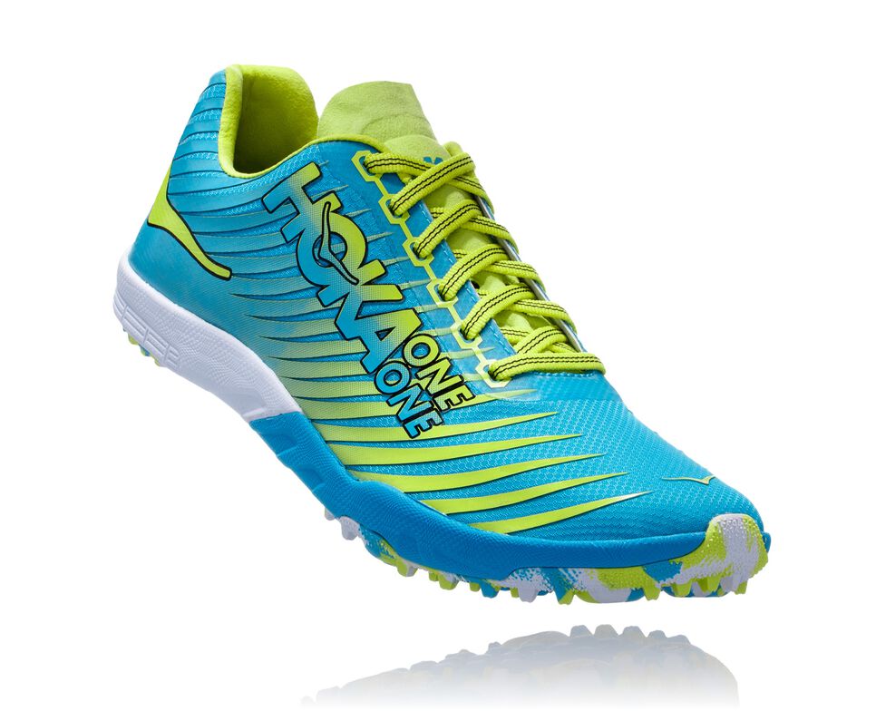 Men\'s Hoka One One EVO XC Spikeless Spikes Shoes Cyan / Citrus | QJBGFT490