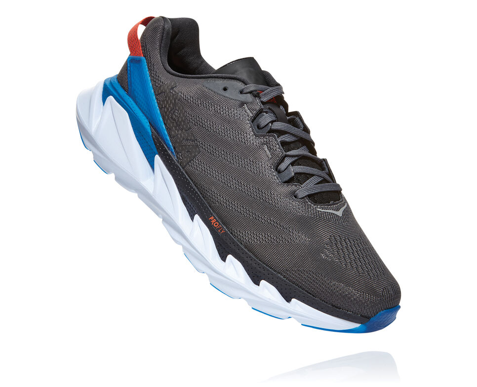 Men\'s Hoka One One Elevon 2 Road Running Shoes Dark Shadow / Imperial Blue | HNFIES652