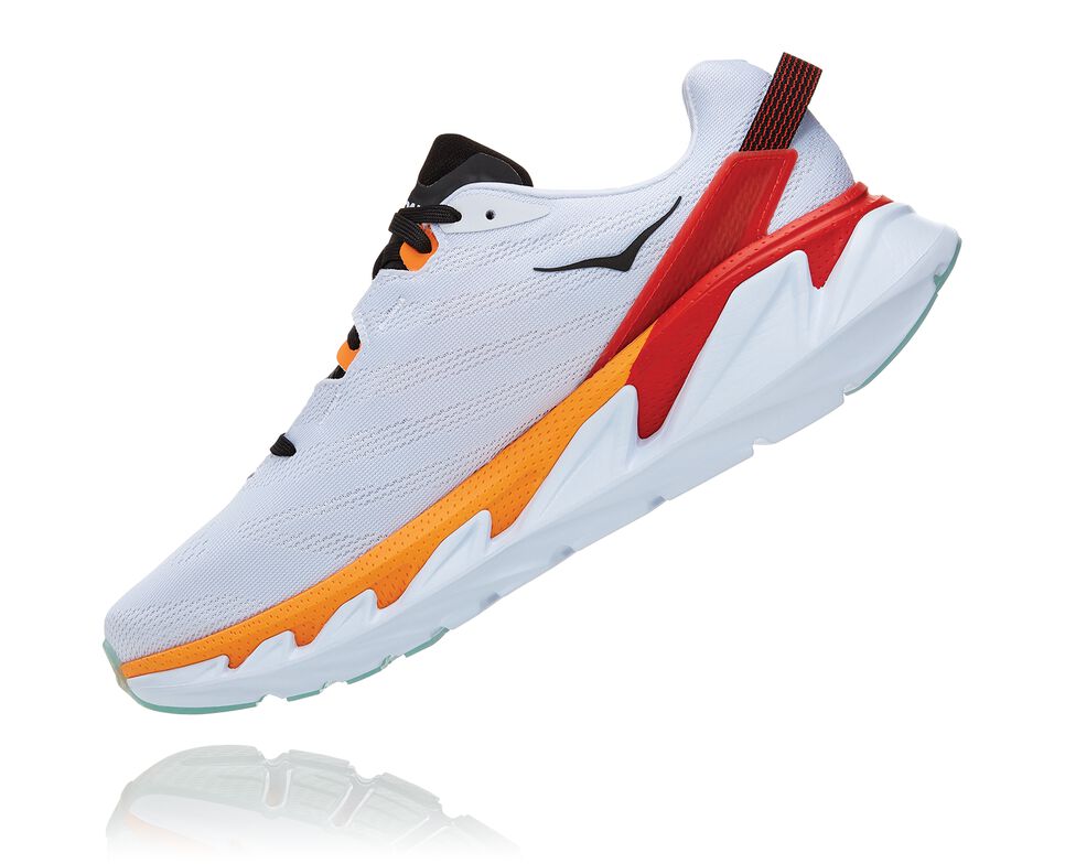 Men's Hoka One One Elevon 2 Road Running Shoes White / Blazing Orange | HWSUDP380