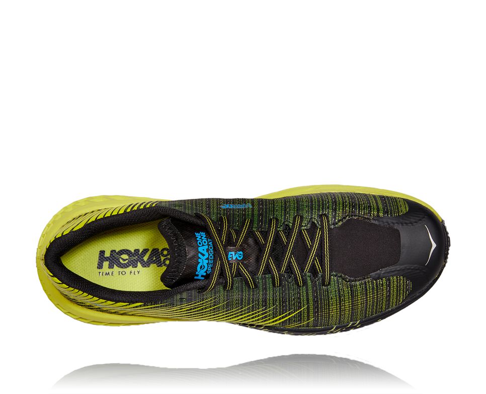 Men's Hoka One One Evo Speedgoat Trail Running Shoes Citrus / Black | KAXWSF137