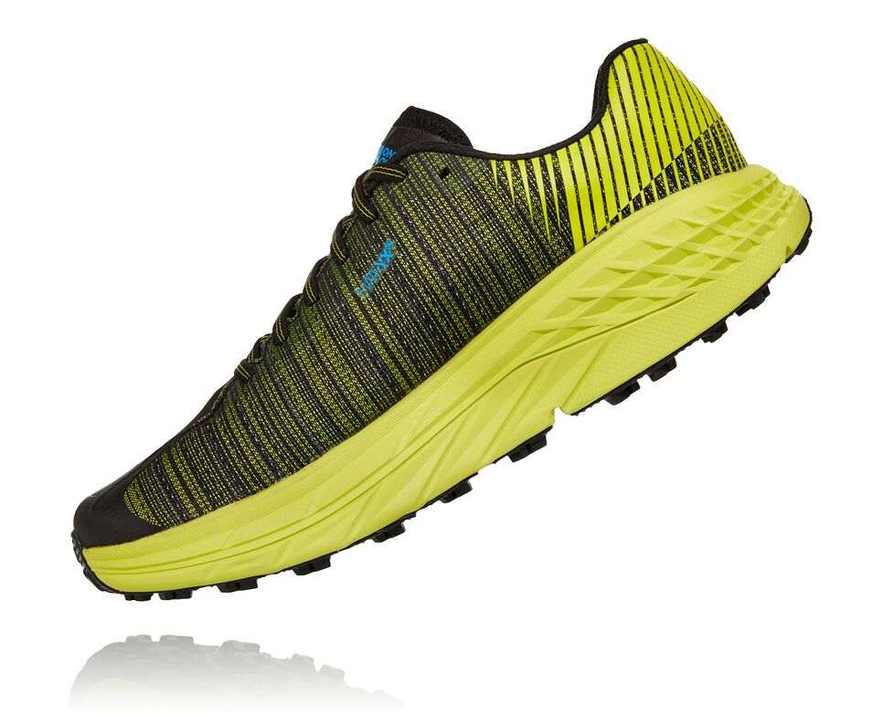 Men's Hoka One One Evo Speedgoat Trail Running Shoes Citrus / Black | KAXWSF137