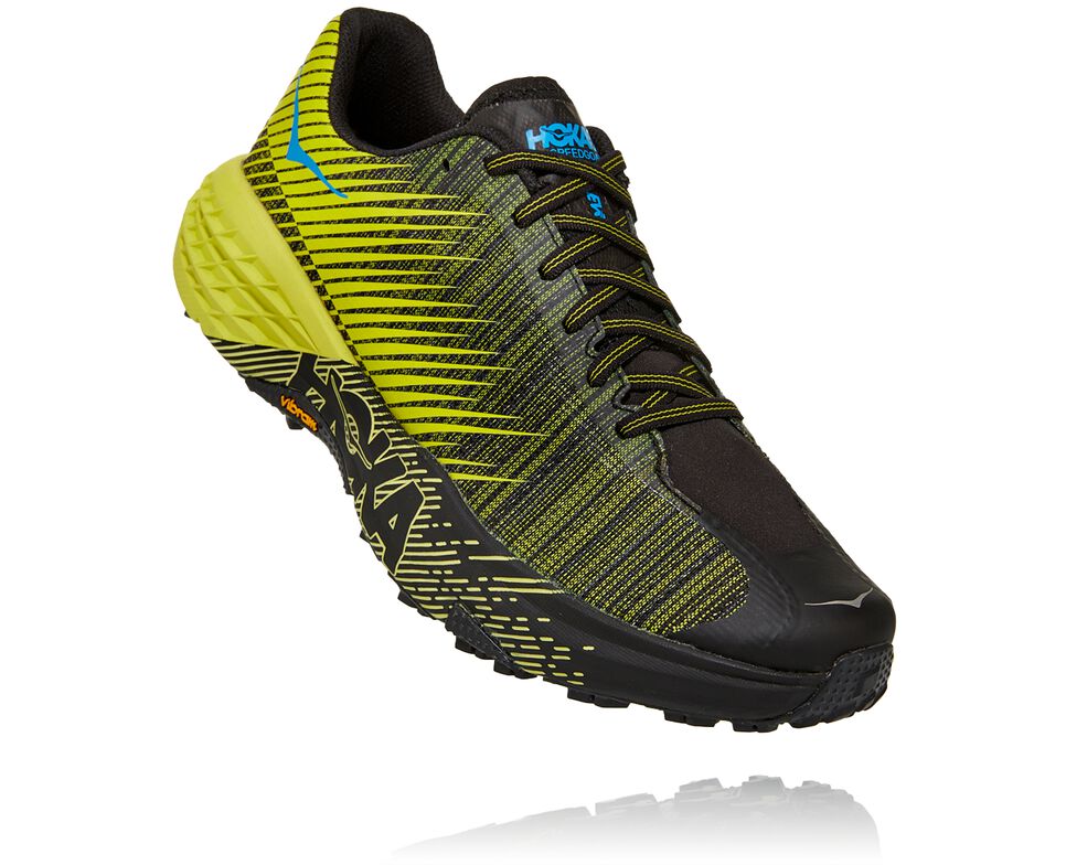 Men\'s Hoka One One Evo Speedgoat Trail Running Shoes Citrus / Black | KAXWSF137