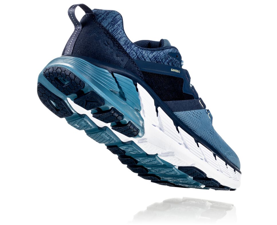 Men's Hoka One One Gaviota 2 Road Running Shoes Moonlit Ocean / Aegean Blue | GIQNOY487