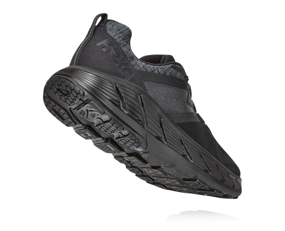 Men's Hoka One One Gaviota 2 Road Running Shoes Black / Dark Shadow | OHBQUZ702