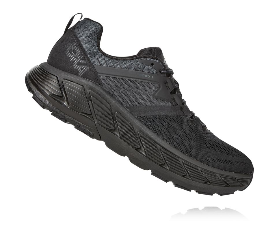 Men's Hoka One One Gaviota 2 Road Running Shoes Black / Dark Shadow | OHBQUZ702