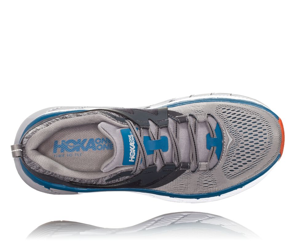 Men's Hoka One One Gaviota 2 Road Running Shoes Frost Gray / Seaport | WDIJZU870