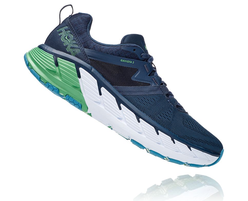 Men's Hoka One One Gaviota 2 Road Running Shoes Moonlit Ocean / Black Iris | ZPOVSB806