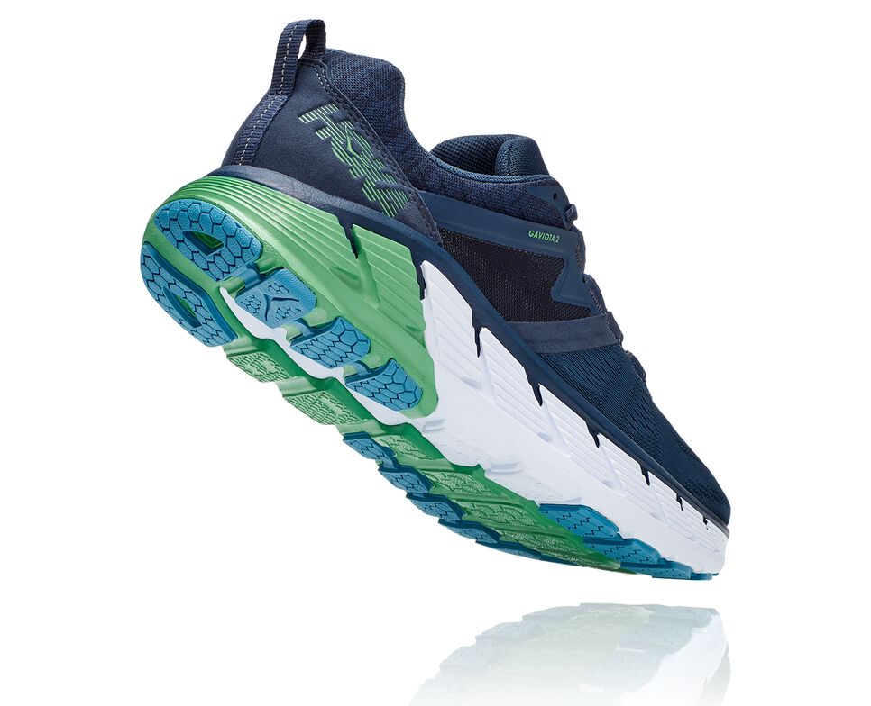 Men's Hoka One One Gaviota 2 Road Running Shoes Moonlit Ocean / Black Iris | ZPOVSB806