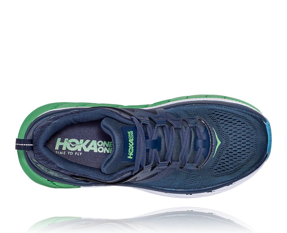 Men's Hoka One One Gaviota 2 Road Running Shoes Moonlit Ocean / Black Iris | ZPOVSB806