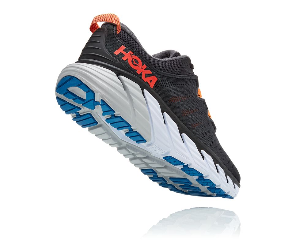 Men's Hoka One One Gaviota 3 Road Running Shoes Black / Castlerock | FUNWQJ798