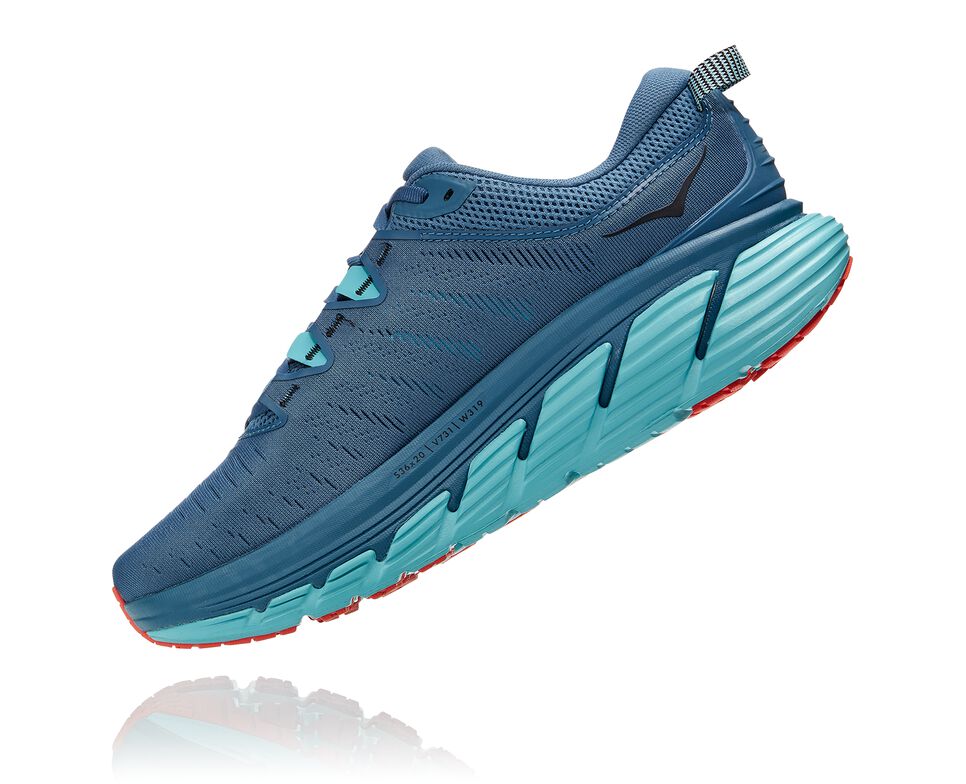 Men's Hoka One One Gaviota 3 Road Running Shoes Real Teal / Aquarelle | MFZVUX716