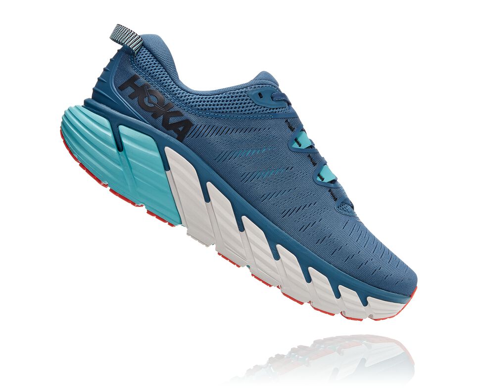 Men's Hoka One One Gaviota 3 Road Running Shoes Real Teal / Aquarelle | MFZVUX716