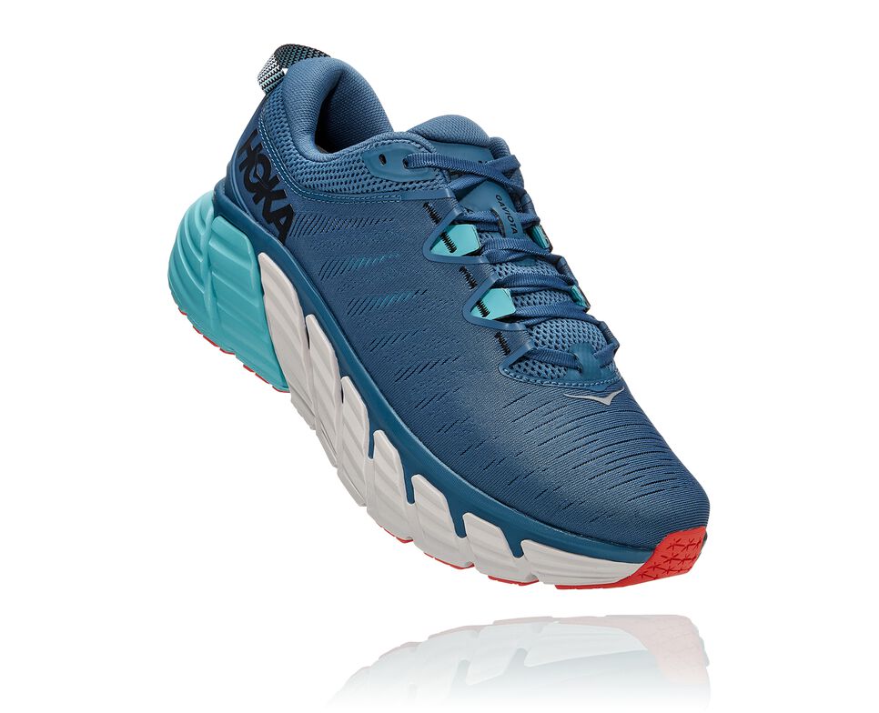 Men\'s Hoka One One Gaviota 3 Road Running Shoes Real Teal / Aquarelle | MFZVUX716