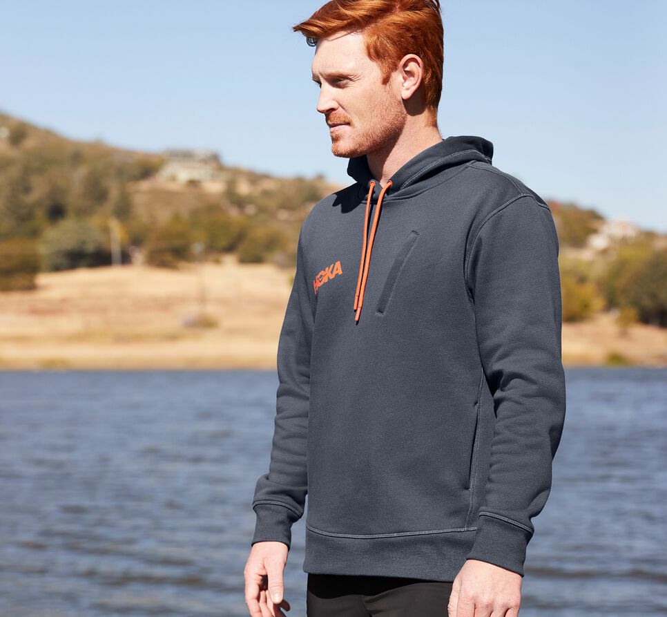 Men's Hoka One One Hoodie Hoodie Ombre Blue | KVRWFS349