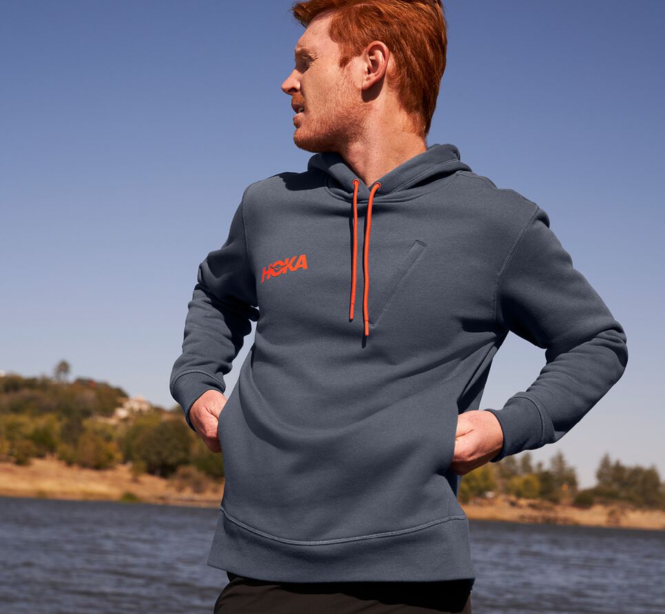 Men's Hoka One One Hoodie Hoodie Ombre Blue | UZSMNI273