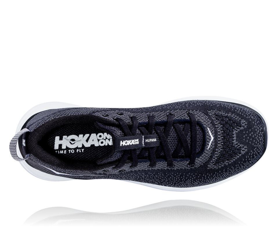 Men's Hoka One One Hupana Flow Road Running Shoes Black / Dark Shadow | MRVSPJ178