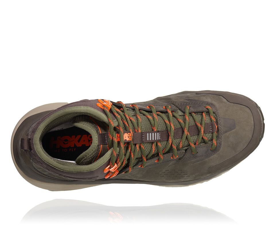 Men's Hoka One One Kaha GORE-TEX Hiking Boots Black Olive / Green | MEJTYA014