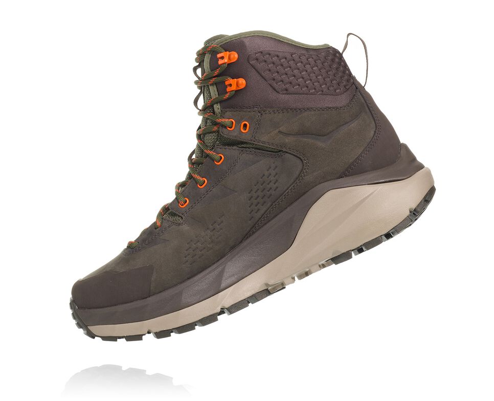 Men's Hoka One One Kaha GORE-TEX Hiking Boots Black Olive / Green | MEJTYA014