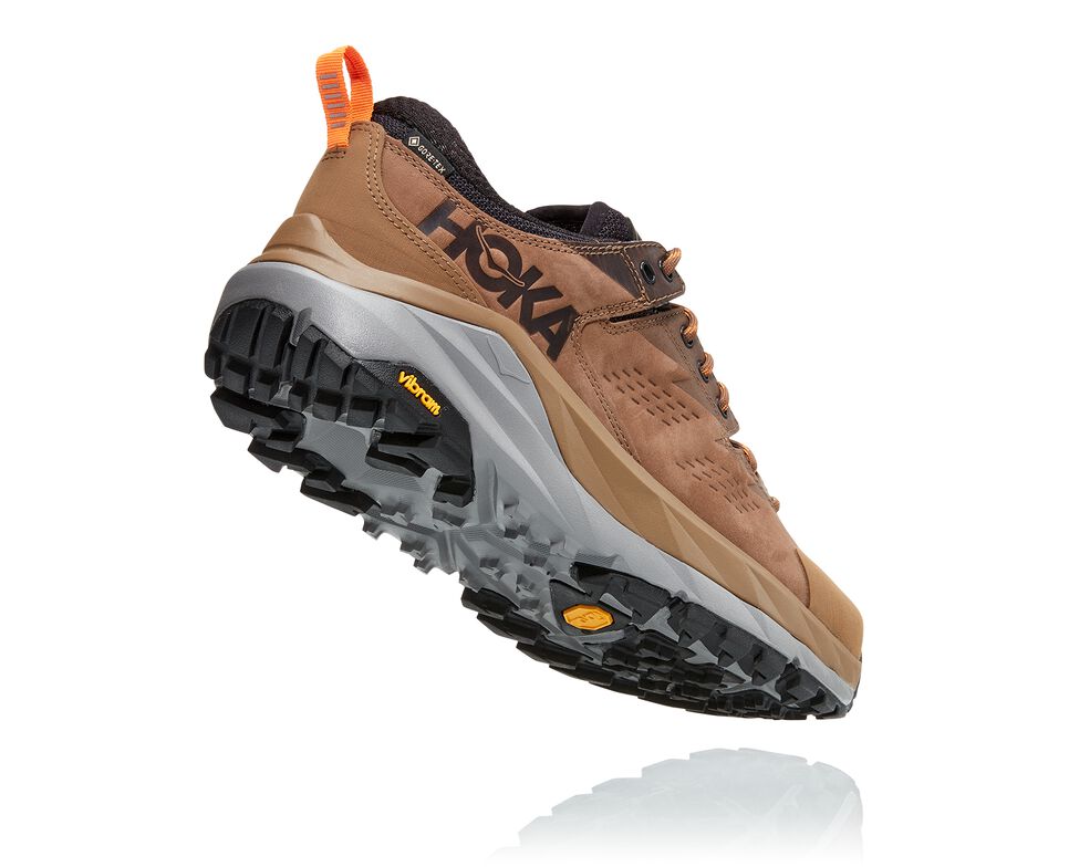 Men's Hoka One One Kaha Low GORE-TEX Hiking Boots Otter / Persimmon Orange | JOLAYF574