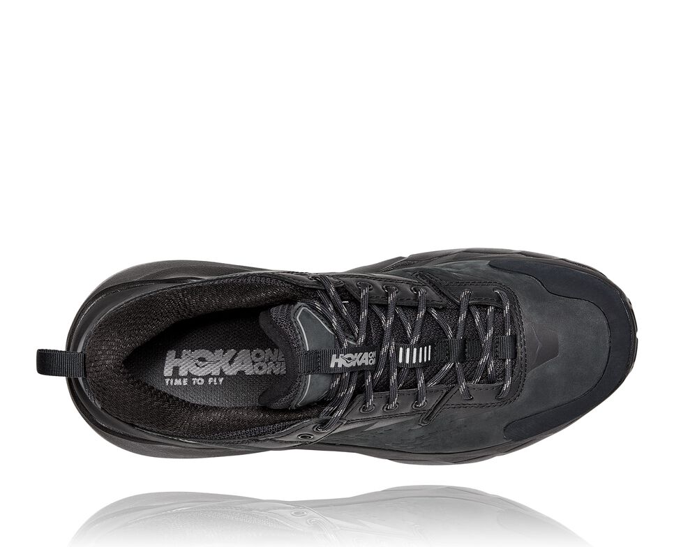 Men's Hoka One One Kaha Low GORE-TEX Hiking Boots Black / Charcoal Gray | XHUYZR063