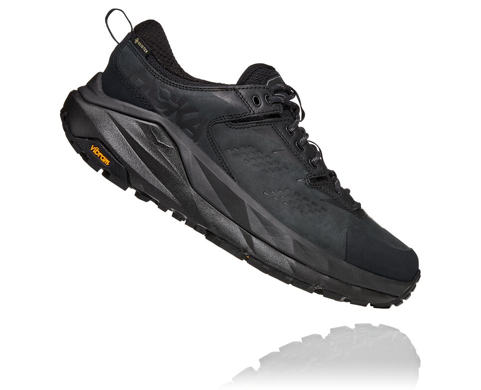 Men's Hoka One One Kaha Low GORE-TEX Hiking Boots Black / Charcoal Gray | XHUYZR063