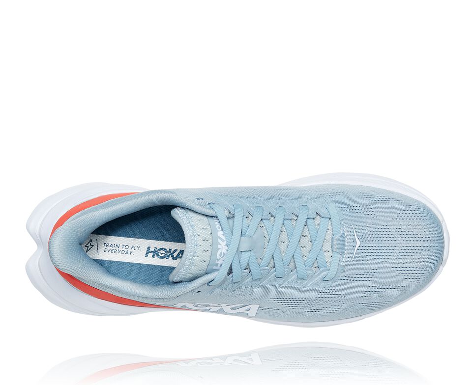 Men's Hoka One One Mach 4 Road Running Shoes Blue Fog / Fiesta | JUMEVY574