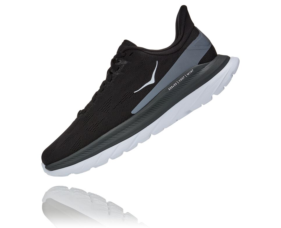 Men's Hoka One One Mach 4 Road Running Shoes Black / Dark Shadow | PKMIJV096