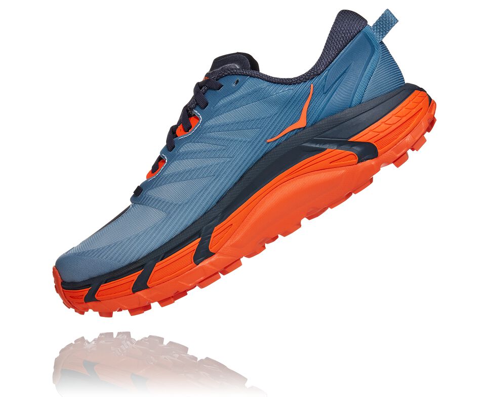 Men's Hoka One One Mafate Speed 3 Trail Running Shoes Provincial Blue / Carrot | BLUYXJ685