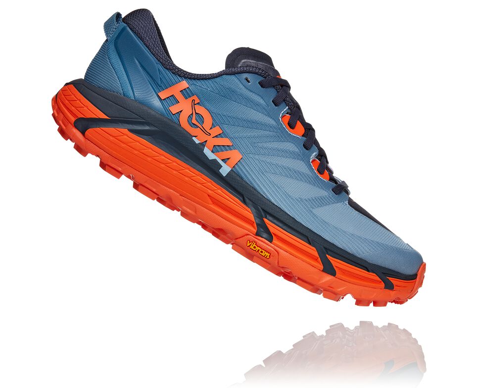 Men's Hoka One One Mafate Speed 3 Trail Running Shoes Provincial Blue / Carrot | BLUYXJ685