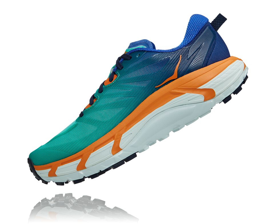 Men's Hoka One One Mafate Speed 3 Trail Running Shoes Dazzling Blue / Desert Sun | CQBXEK052