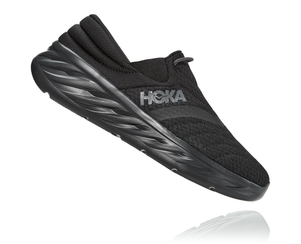 Men's Hoka One One Ora Recovery Shoe 2 Sandals Black / Black | NIHXZM840